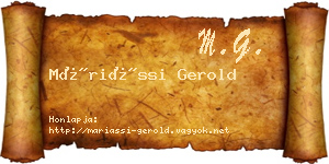 Máriássi Gerold névjegykártya